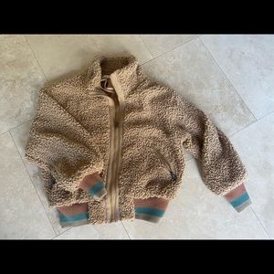 S/M brown teddy jacket with sleeve detail